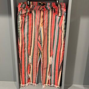 Lucky & Blessed Serape  Midrise cropped Boyfriend Jean Sz 20 Misses/18 Women’s